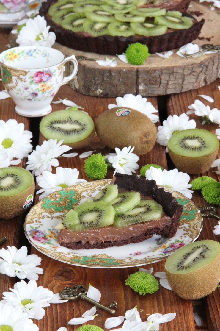 Tartaleta de chocolate y kiwi Zespri Green
