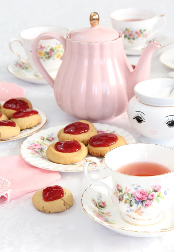 galletas de crema de cacahuete y mermelada