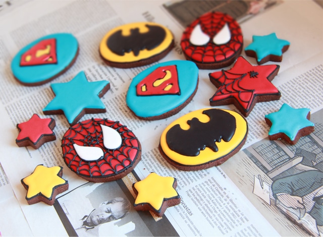 Galletas de superhéroes: Spiderman, superman y batman