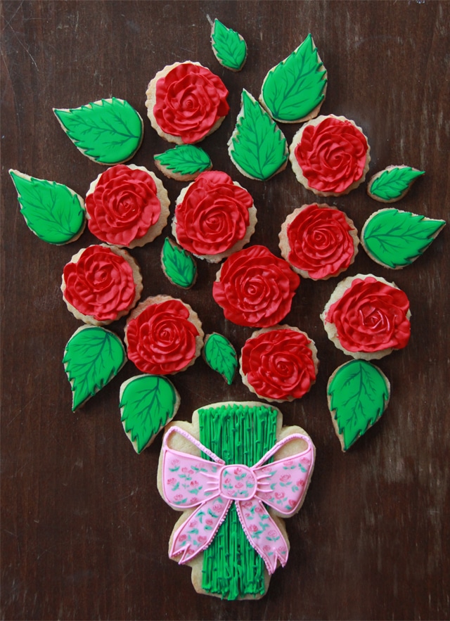 Galletas de San Valentín: Ramo de Rosas. Y mi primer reto DO IT IN BISCUIT