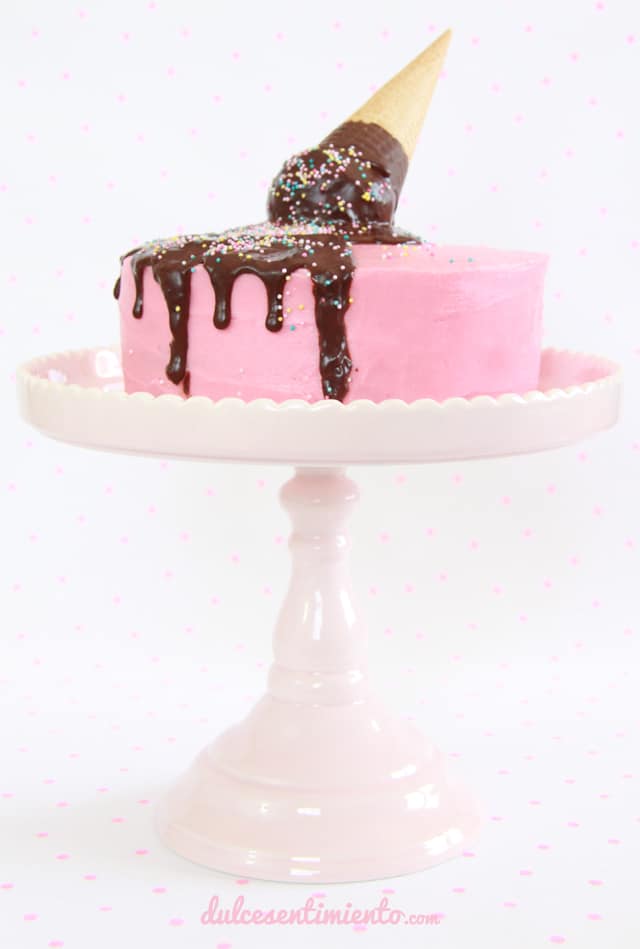 Tutorial tarta de cucurucho rosa