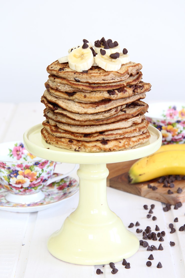 Tortitas de plátano y chocolate