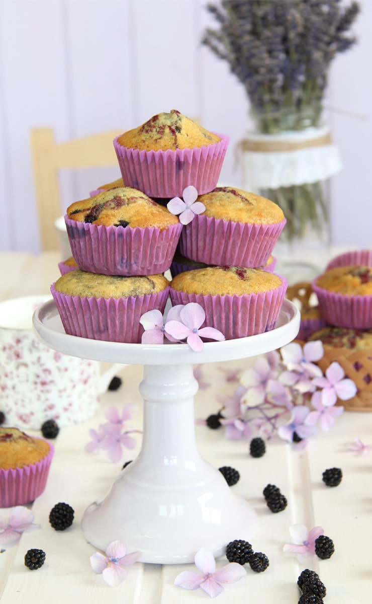 Receta de muffins de mora