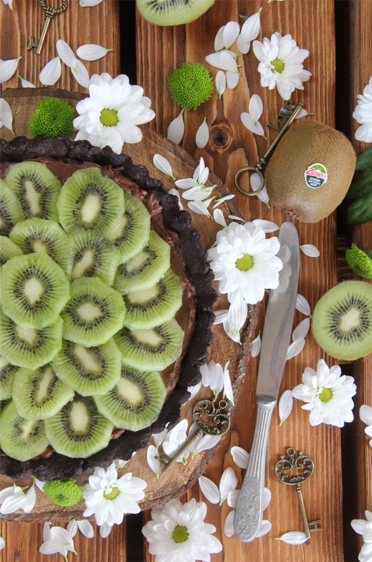 Tartaleta de chocolate y kiwi