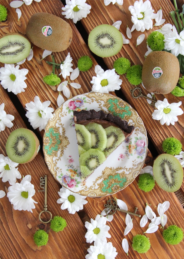 Tartaleta de chocolate y kiwi