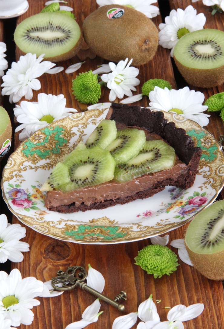 Tartaleta de chocolate y kiwi