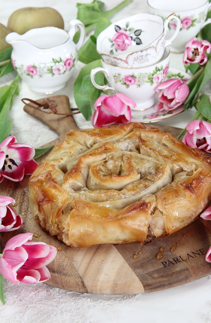 Rollos de manzana y canela con masa filo