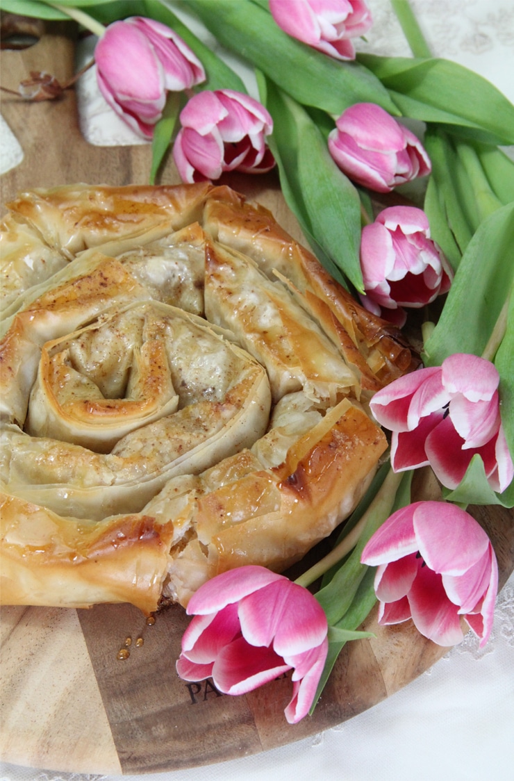 Rollos de manzana y canela con masa filo