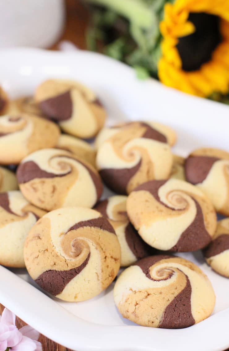 Galletas espiral tres sabores