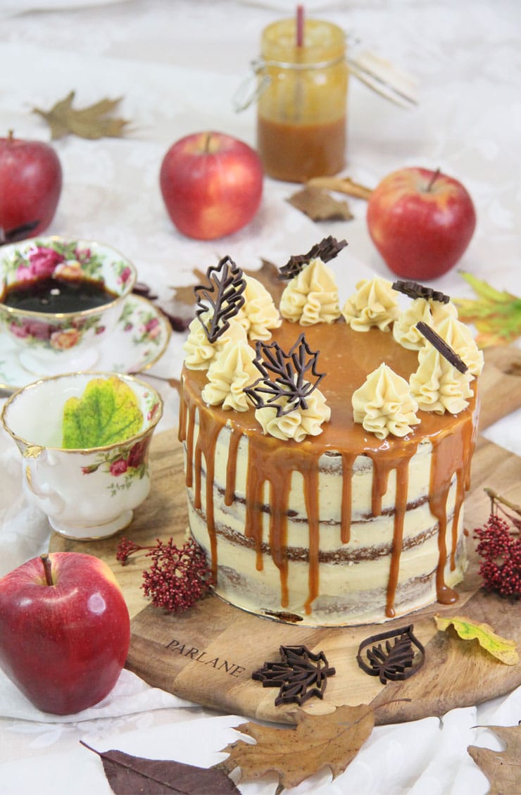 Tarta de manzana y caramelo salado