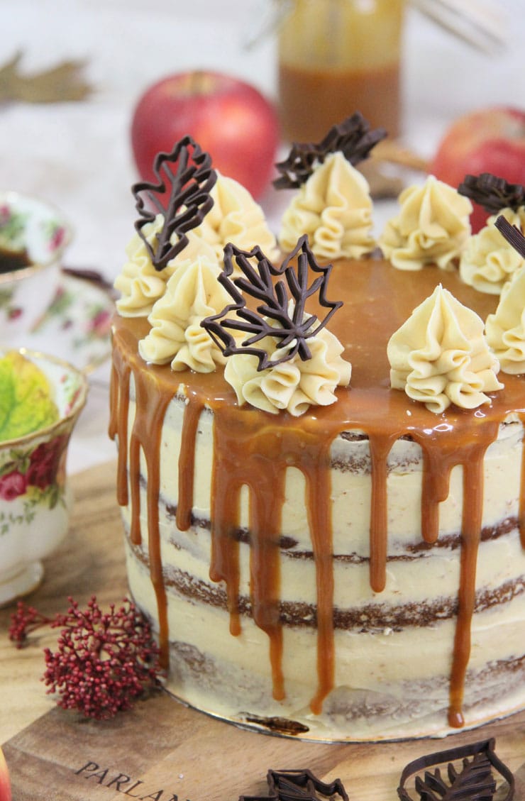 Tarta de manzana y caramelo salado