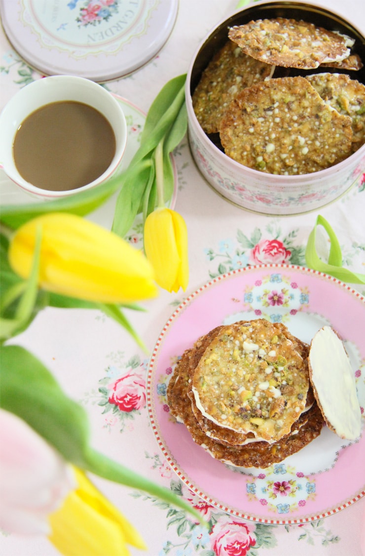 Galletas de pistacho y chocolate blanco