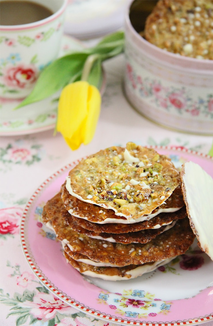 Galletas de pistacho y chocolate blanco